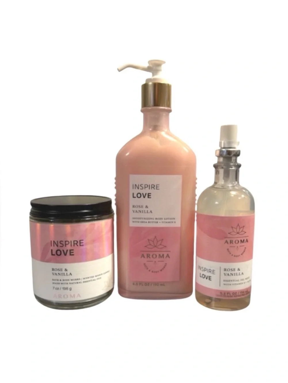 Aromatherapy Inspire Love Rose and Vanilla Set